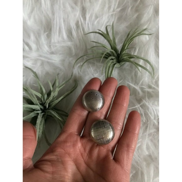 Large Vintage 80s Gold Tone Round Circle screw‎ back Earrings Chunky Statement - Picture 4 of 7